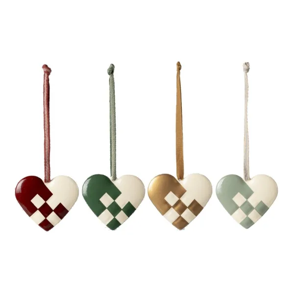 Maileg - Mini metal flethjerte Mint